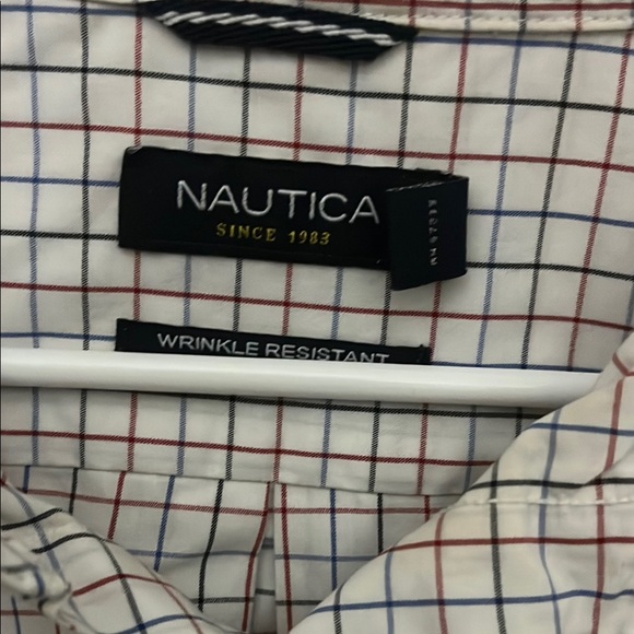 Nautica Men's White and Red Checkered Shirt - Picture 2 of 2